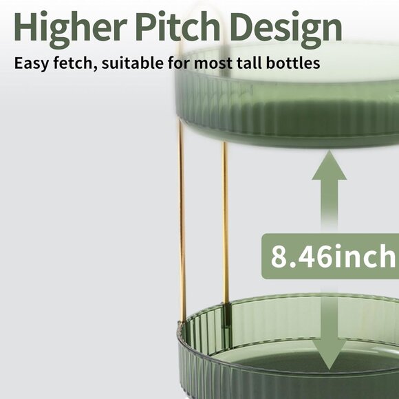 360 Rotating Makeup Organizer for Vanity 2 Tier Large Capacity Organizer Bathroo - Picture 2 of 8